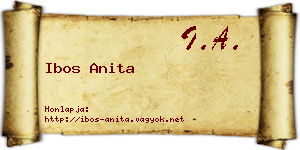 Ibos Anita névjegykártya